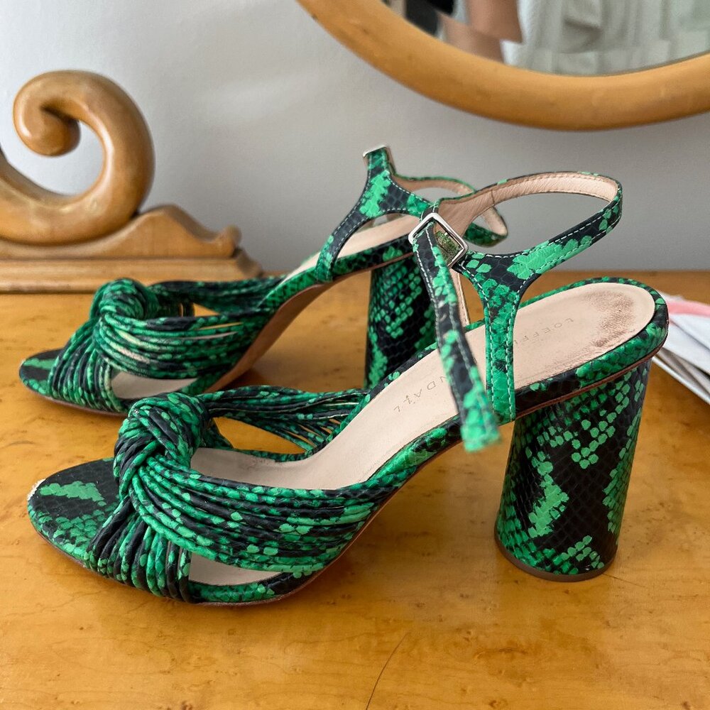 Loeffler Randall Leather Animal Print Sandal